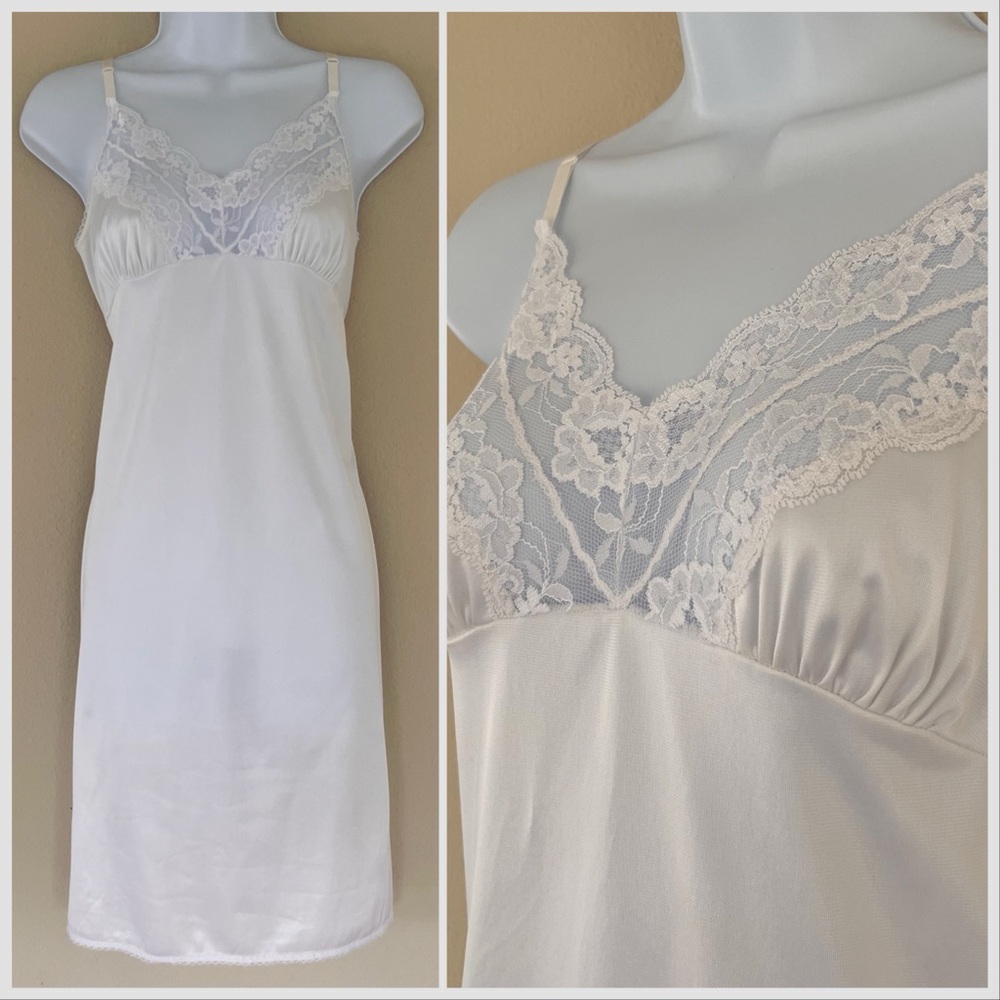 Vintage Babydoll Slip Dress M/L Cottagecore Romantic Coquette Grunge 90s Lace